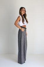 ⁦מכנס משבצות חגורה⁩ – תמונה ⁦2⁩